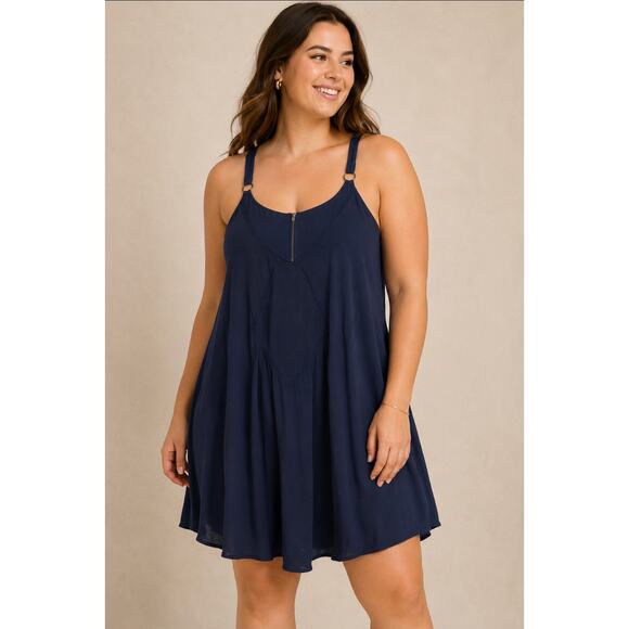 torrid Dresses & Skirts - NWT Torrid Women's Medium/Large Navy Swing Trapeze Minimalist 00 Boho Sundress